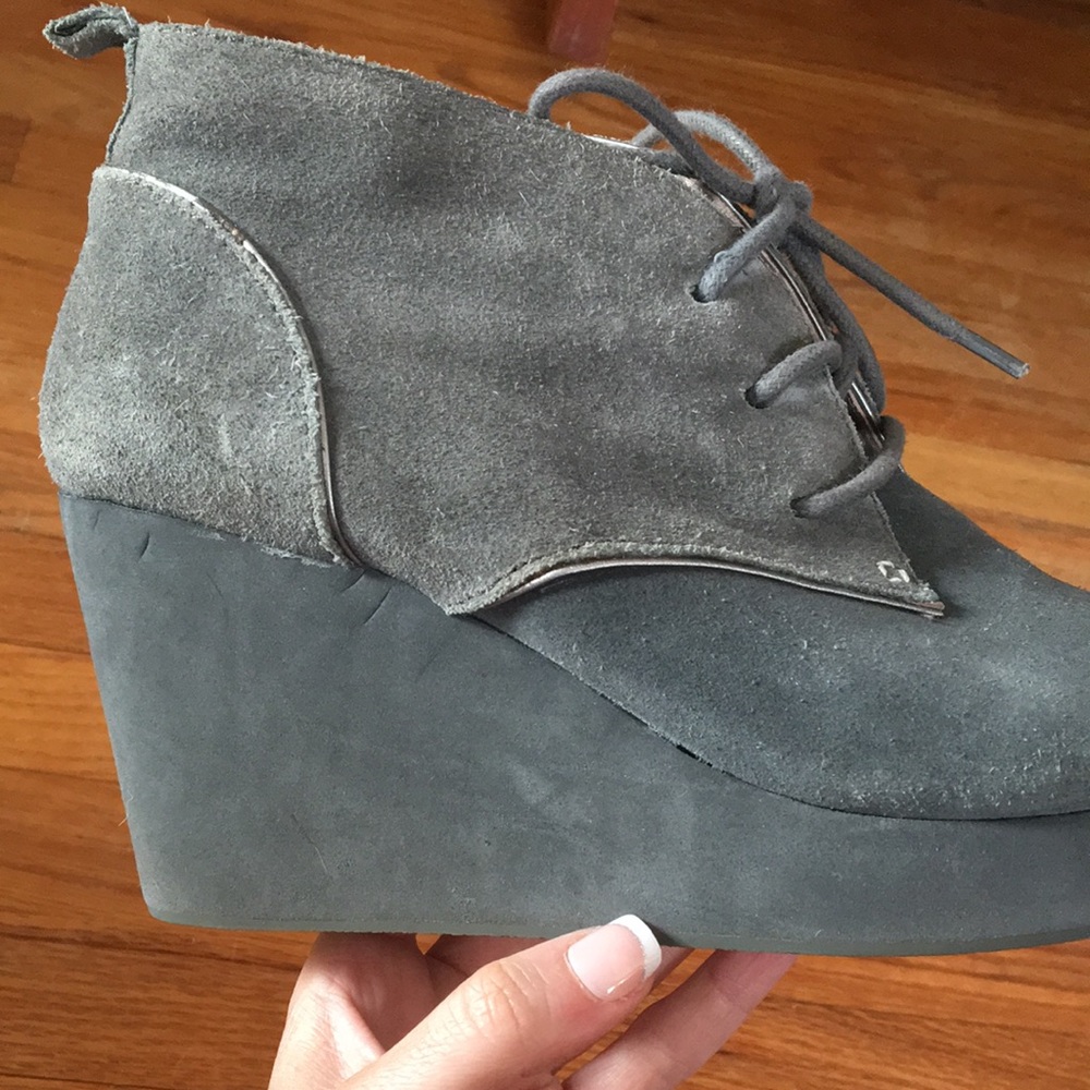 Tommy Bahama Grey Wedge Lace Up Bootie - Picture 9 of 11